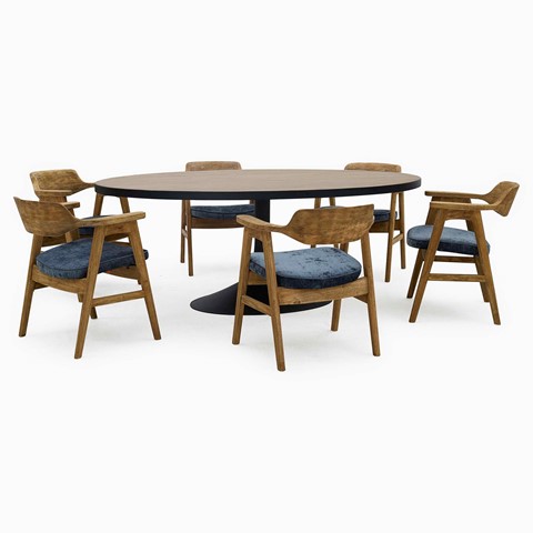 Coralia Large Dining Table & 6 Dining Chairs Set